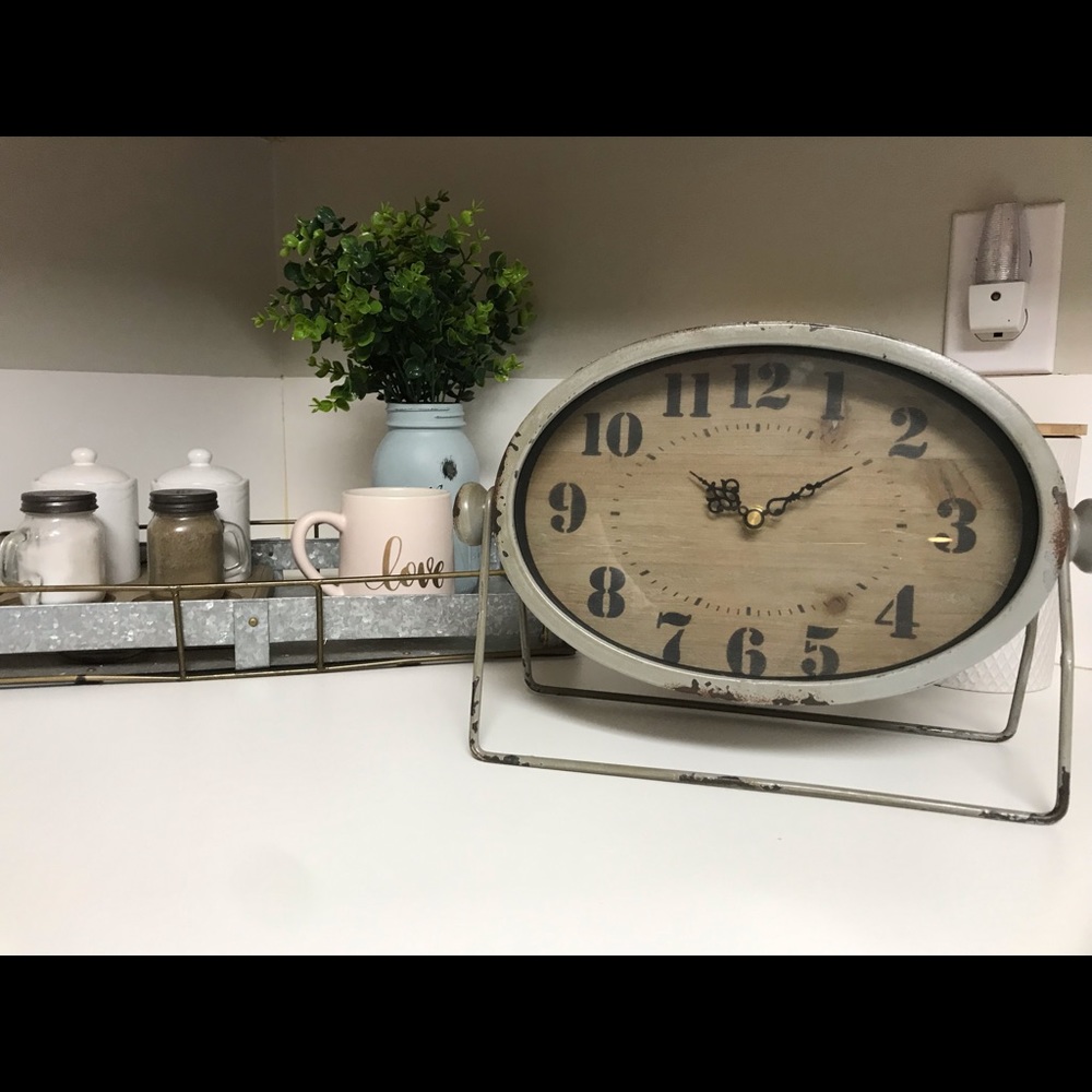 Rustic, Grey E2 Concepts Table Clock